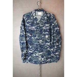 US Navy Digital Camo Utility Shirt Jacket USN US Navy‎ Blue Grey Men's